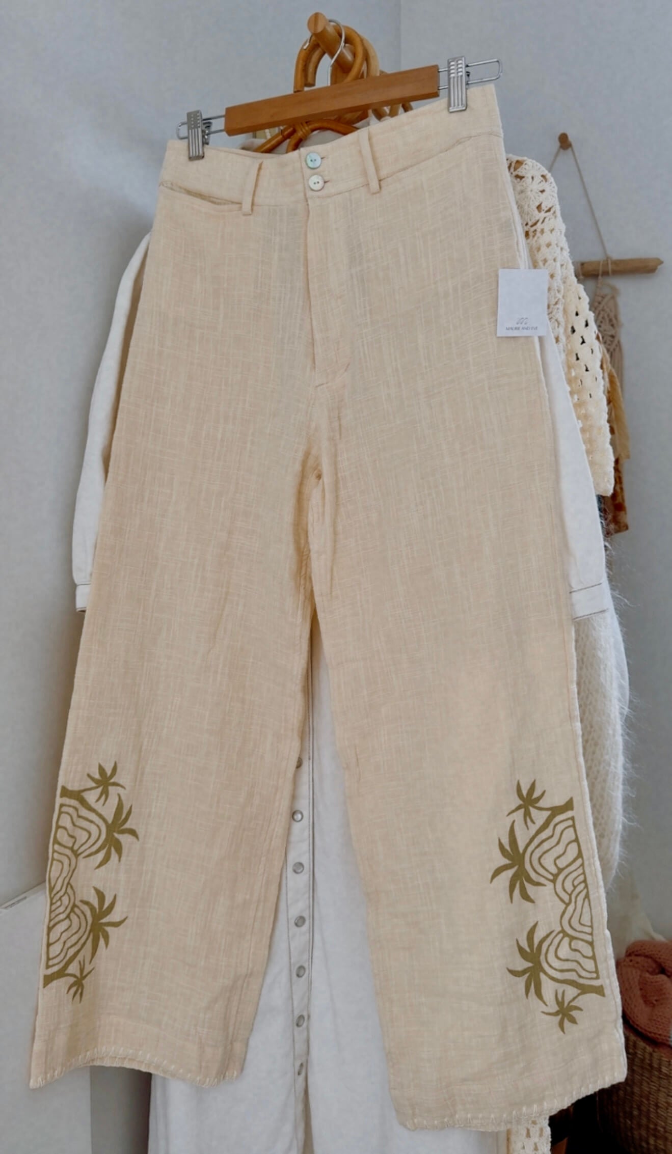 MAURIE & EVE // Palm Horizon Wide Legged Pant // Cream // BNWT // Size 8