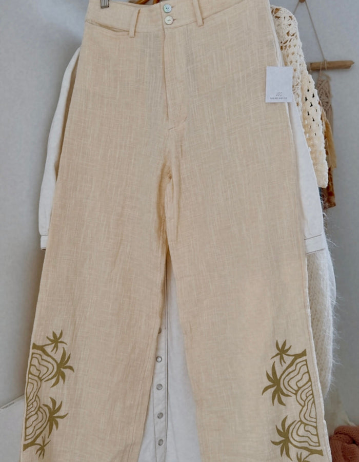 MAURIE & EVE // Palm Horizon Wide Legged Pant // Cream // BNWT // Size 8