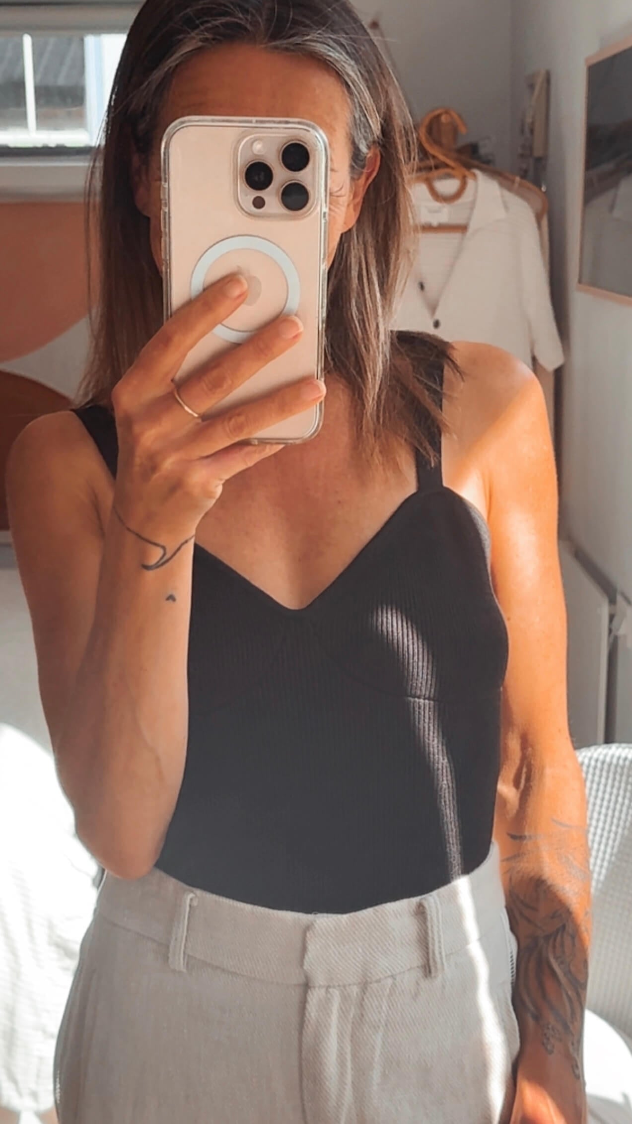 WITCHERY // Ribbed Knit Bustier Top // Black // Small
