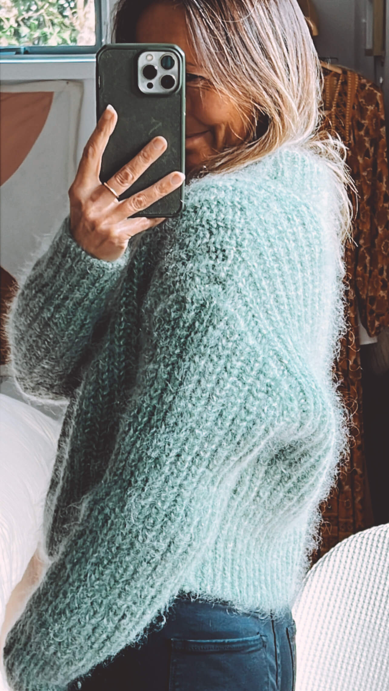 Sea Green Woollen Jersey // Small