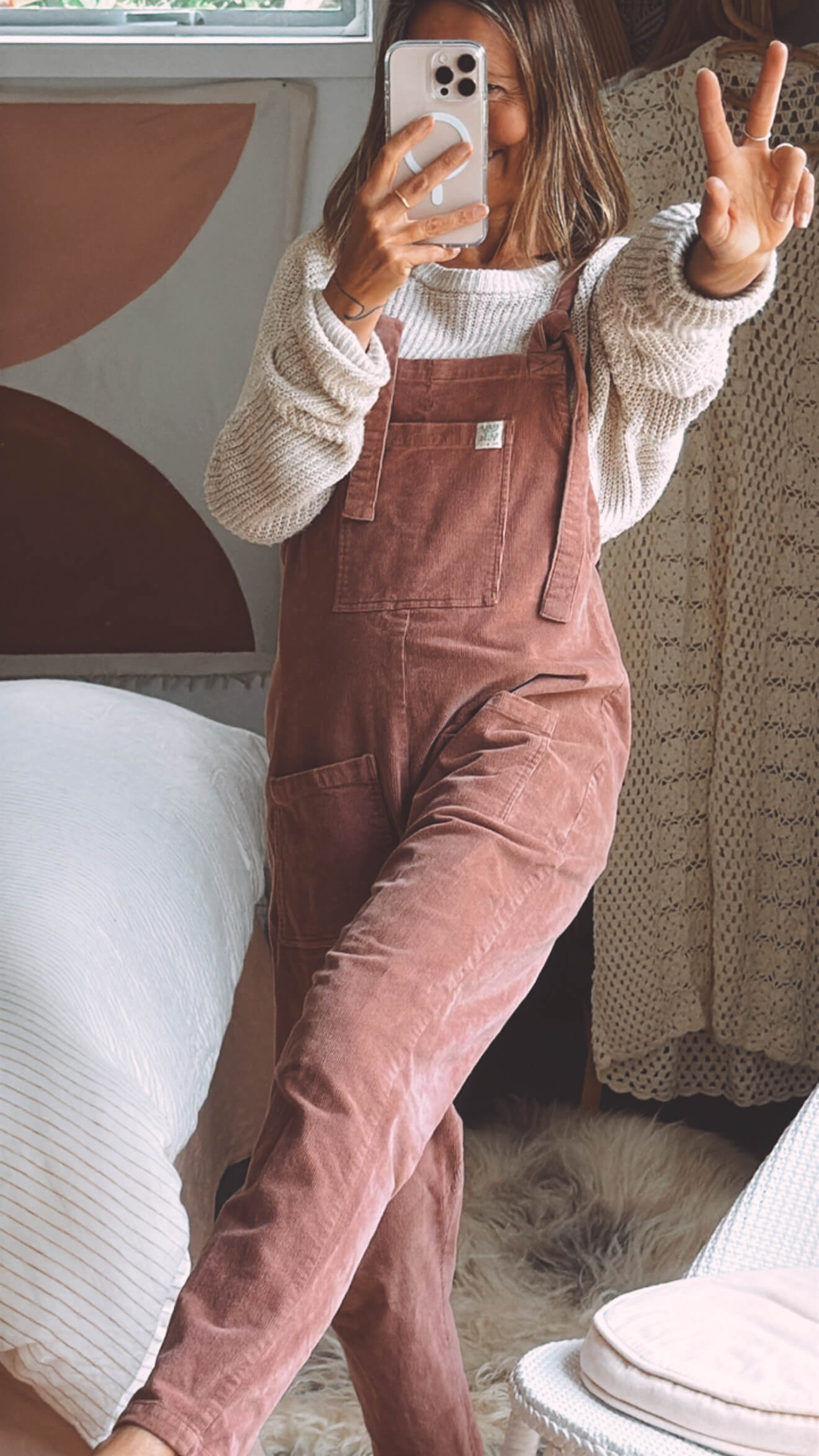 LUCY & YAK Corduroy Overalls // Dusky Pink  // Small