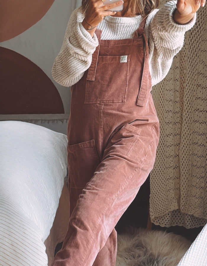 LUCY & YAK Corduroy Overalls // Dusky Pink  // Small