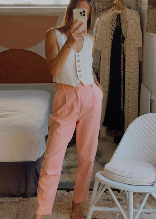 ZARA // High Waisted Tailored Pants // Coral // XS