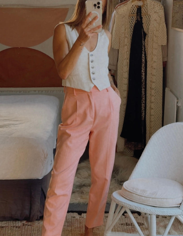ZARA // High Waisted Tailored Pants // Coral // XS