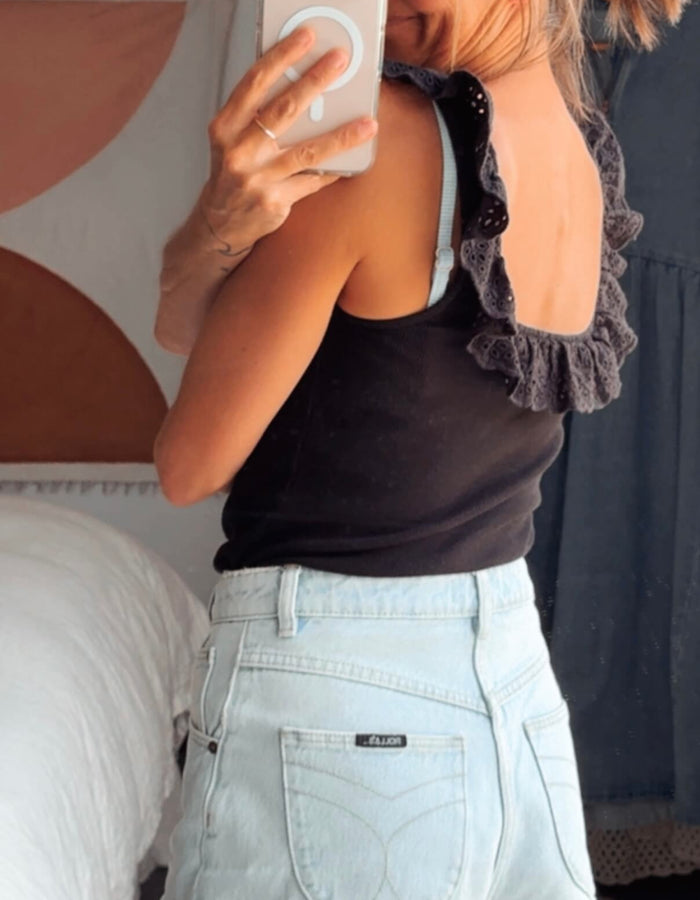 H&M // Black Cotton Cami // Small