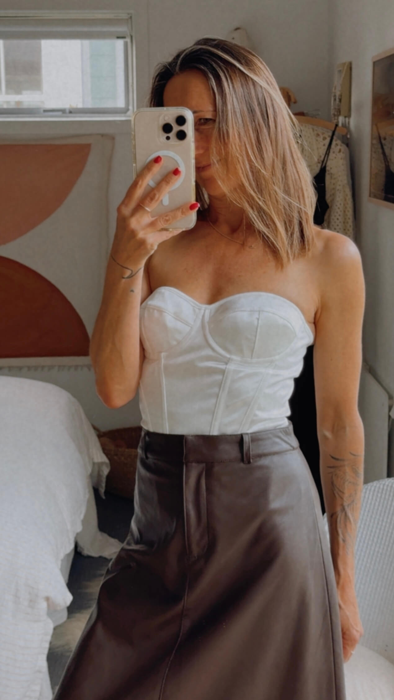 NO LABEL // Satin Corset // Cream // XS