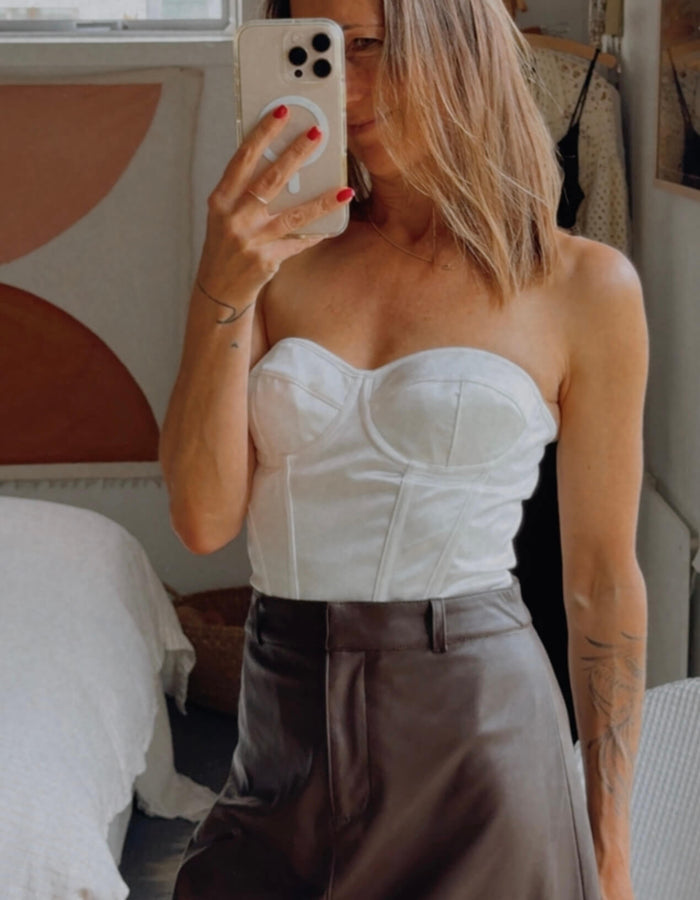 NO LABEL // Satin Corset // Cream // XS