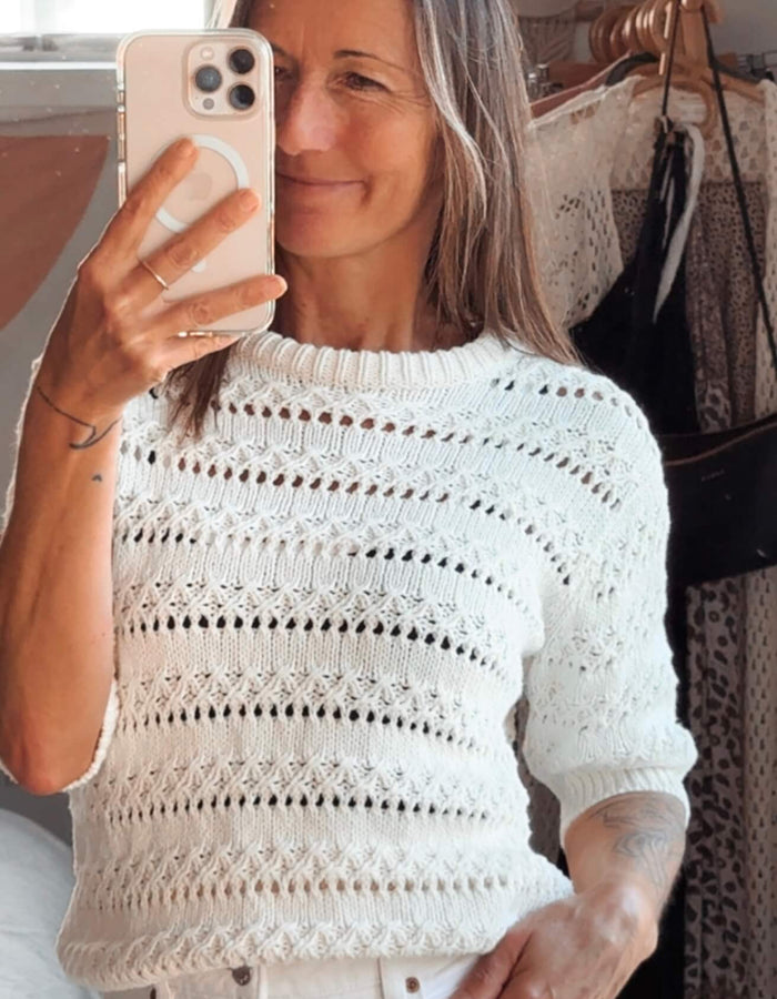 ARKET // Open-Knit Top // Off White // Small