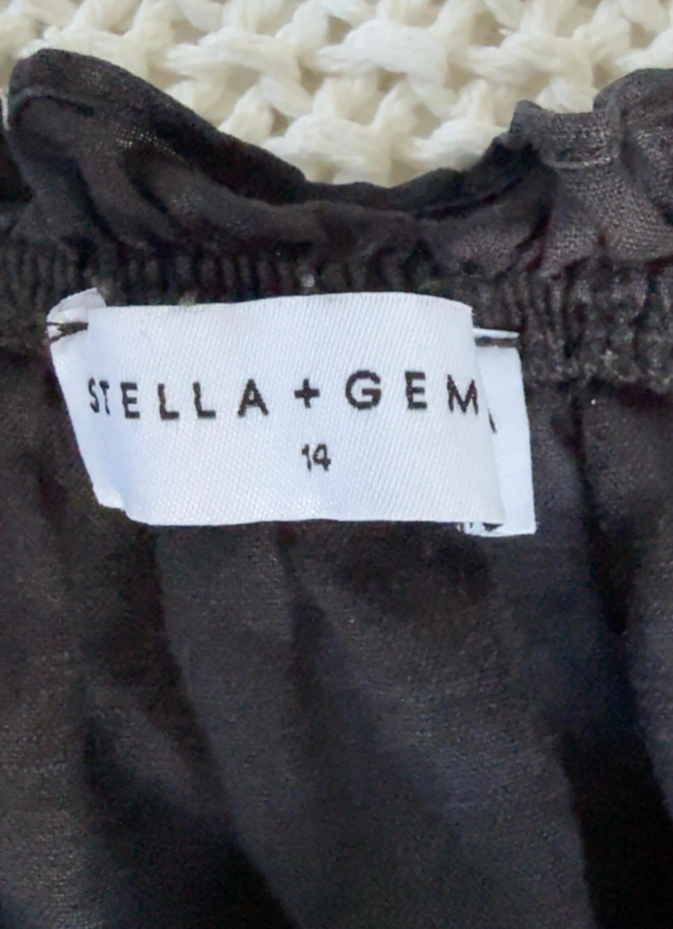 STELLA + GEMMA // Linen Shift Dress // Black // Size 14