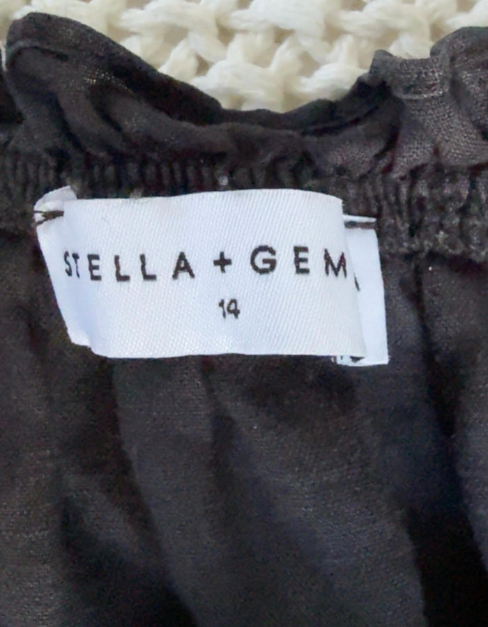 STELLA + GEMMA // Linen Shift Dress // Black // Size 14