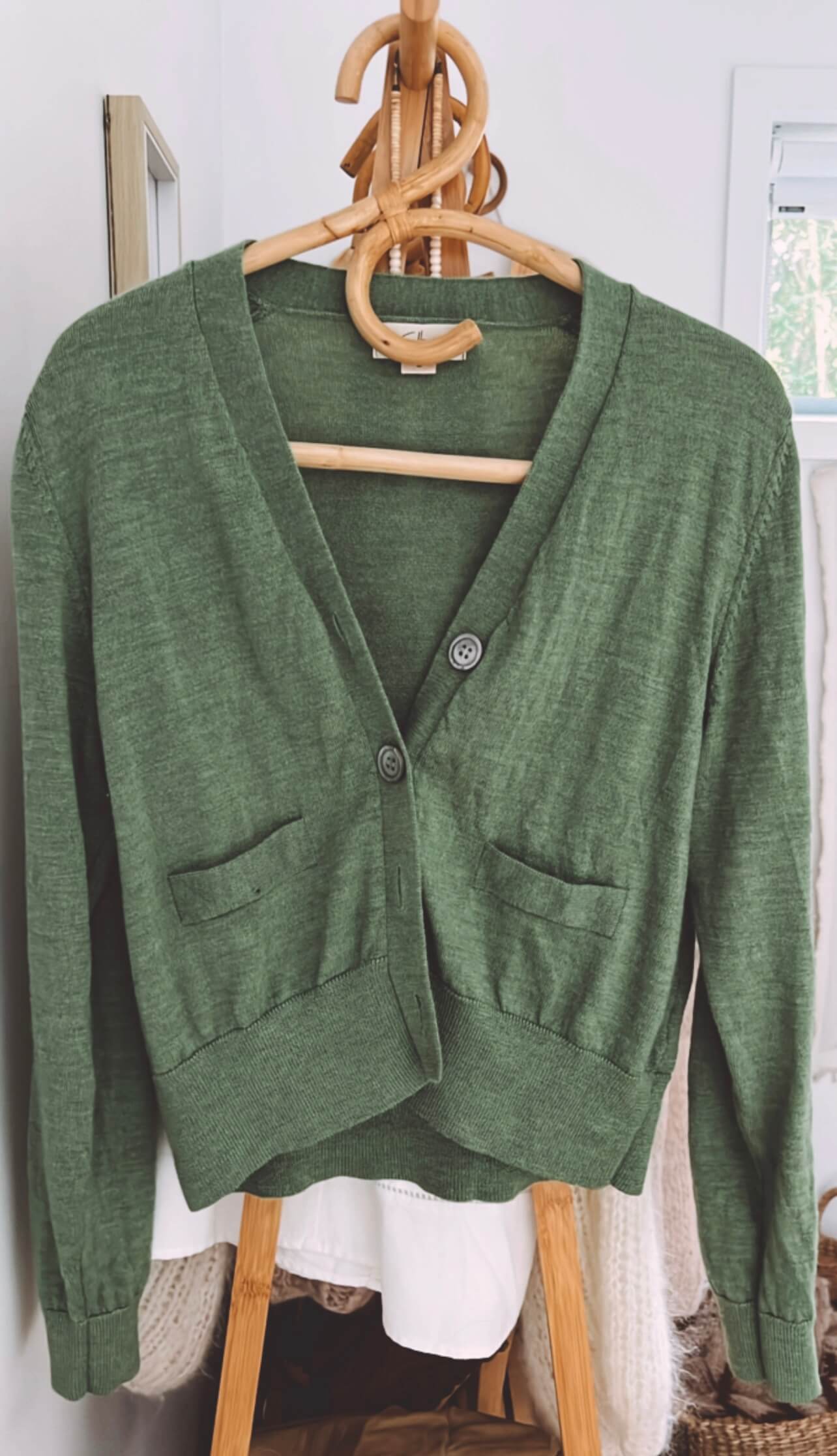 Cropped Merino Cardi // Summer Grass // Large