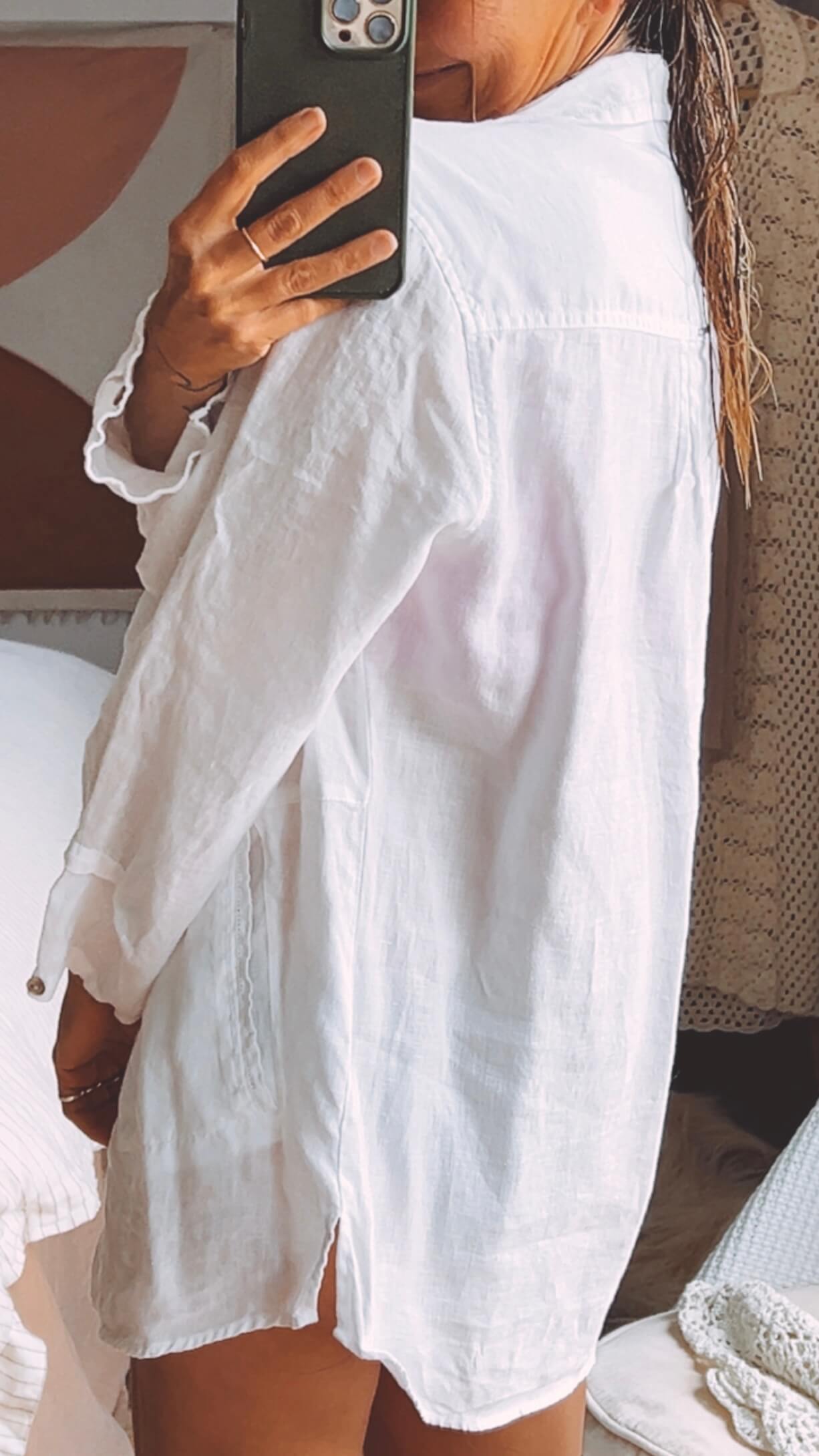 White Linen Shirt // S/M