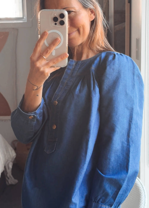NOA NOA // Denim Balloon Blouse // Size 36