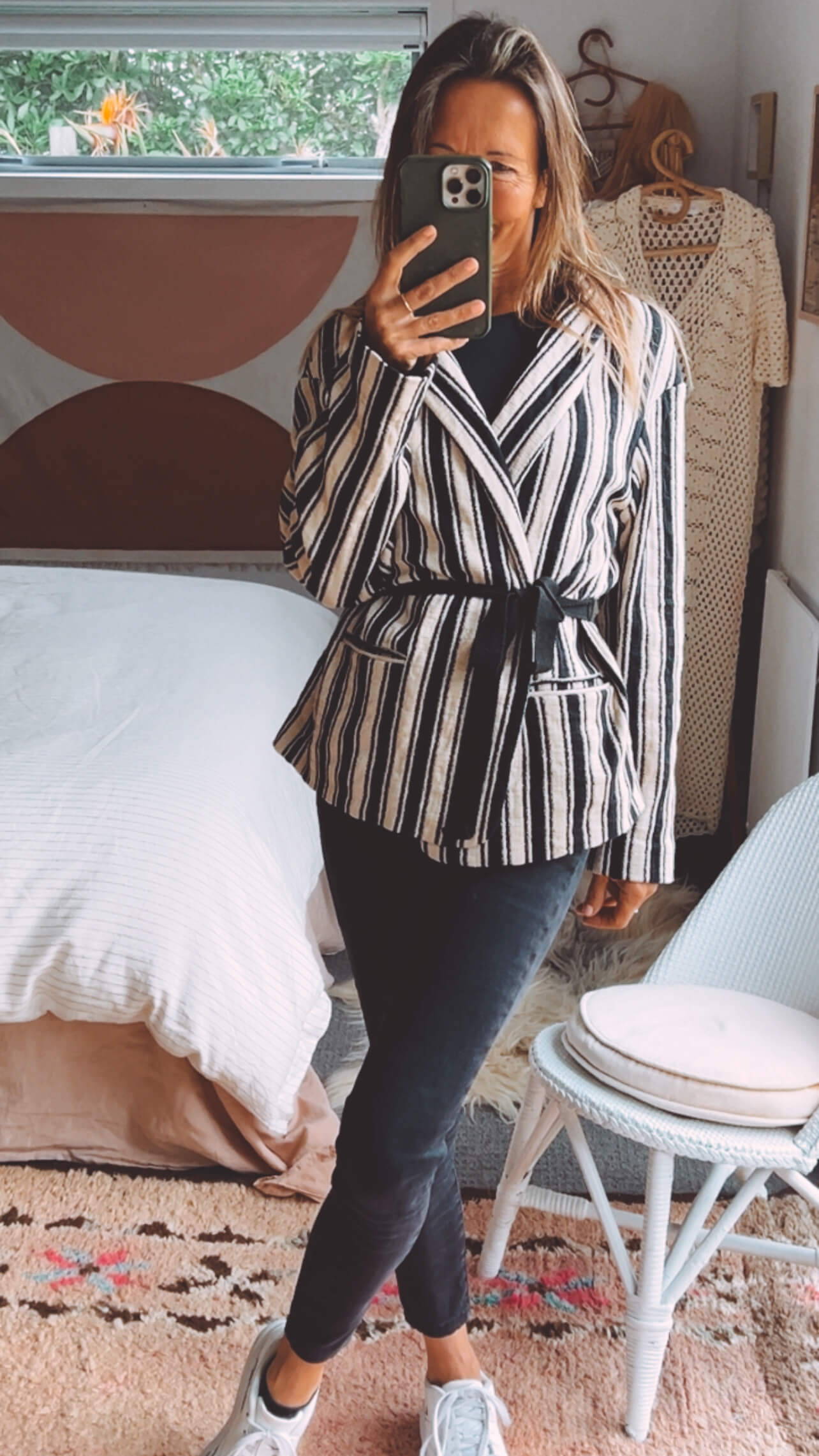 Zara Woman Striped Blazer // Large