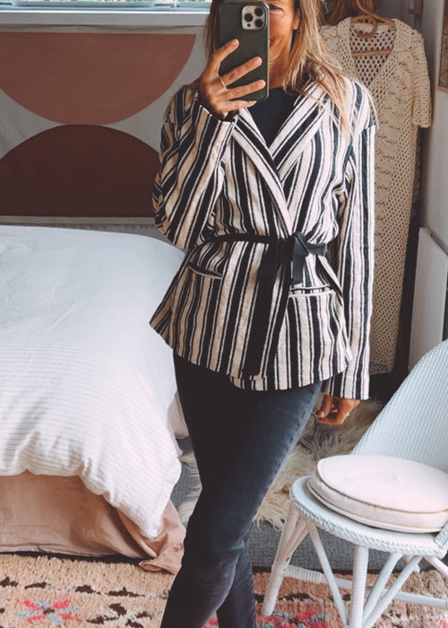 Zara Woman Striped Blazer // Large