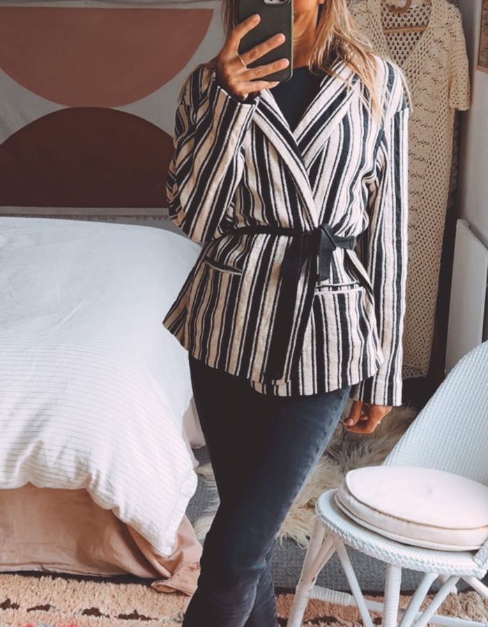 Zara Woman Striped Blazer // Large