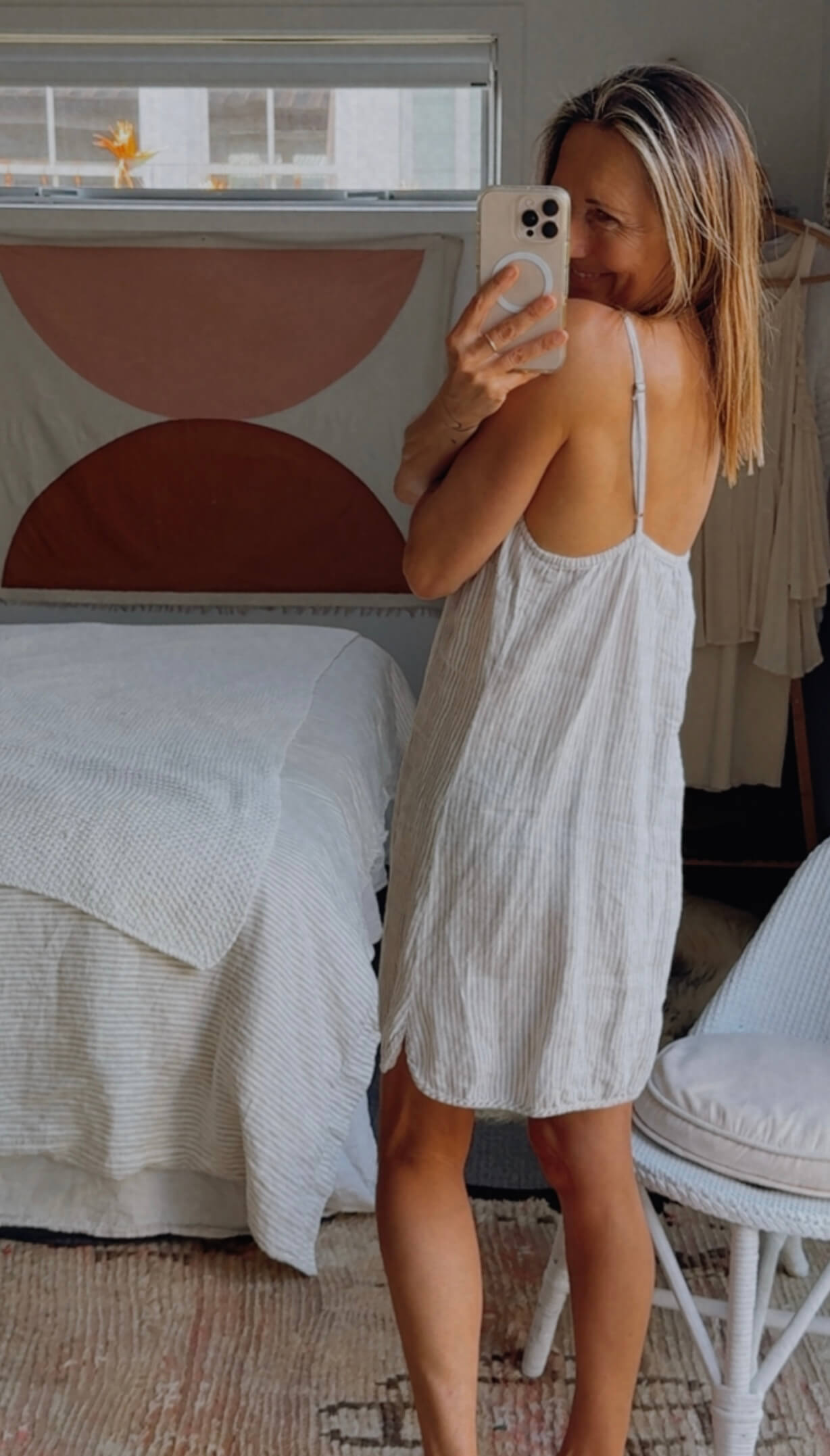 CITTA // Linen Slip // Grey Striped // S/M