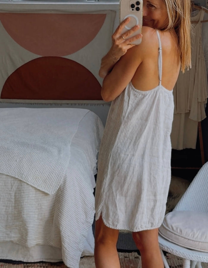 CITTA // Linen Slip // Grey Striped // S/M