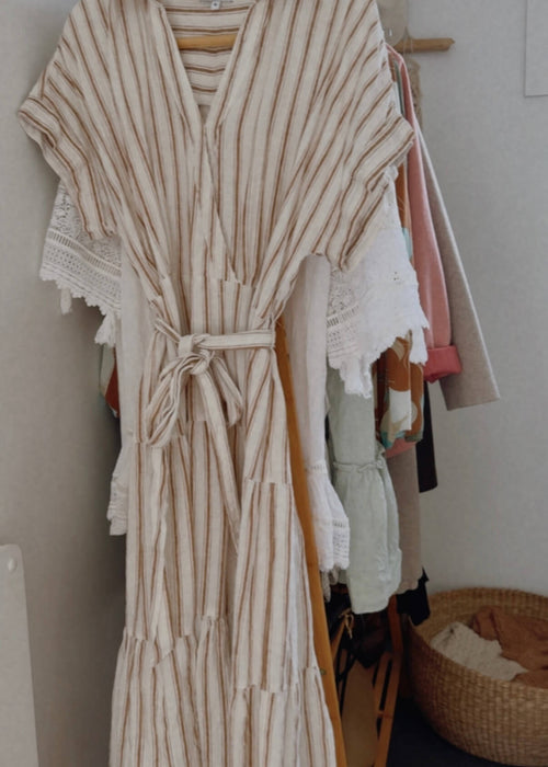 TARGET // European Linen Tiered Dress // Free Size (Size L)