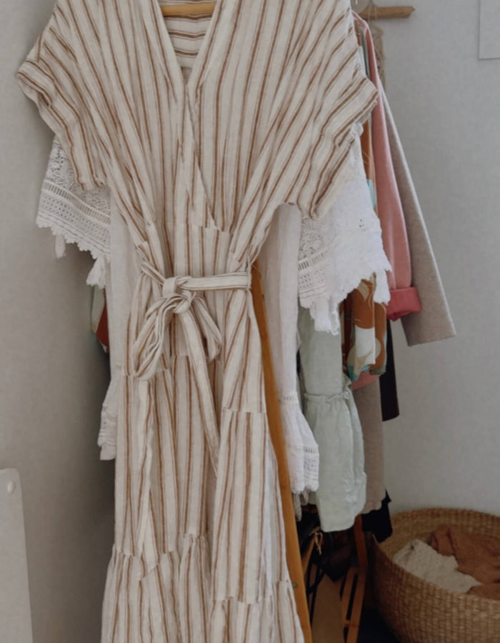 TARGET // European Linen Tiered Dress // Free Size (Size L)