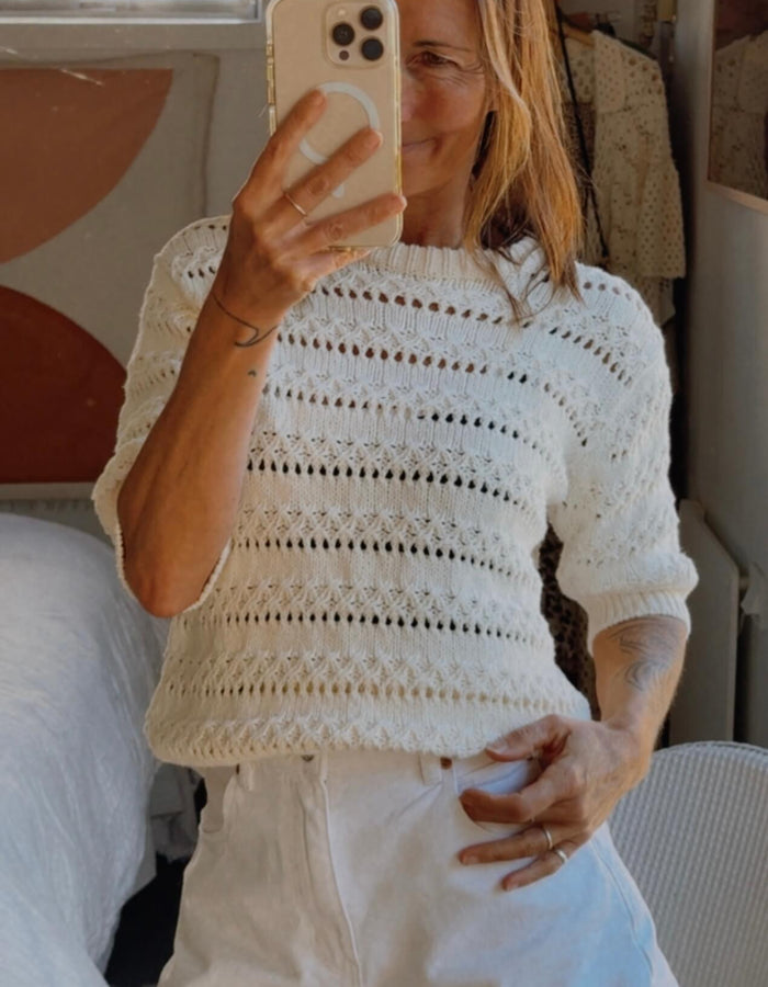 ARKET // Open-Knit Top // Off White // Small