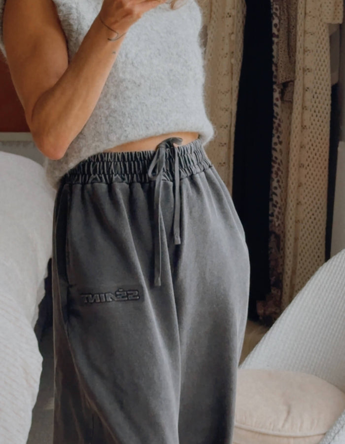 SŚAINT // ACID WASH TRACKPANT // CHARCOAL // XS/S