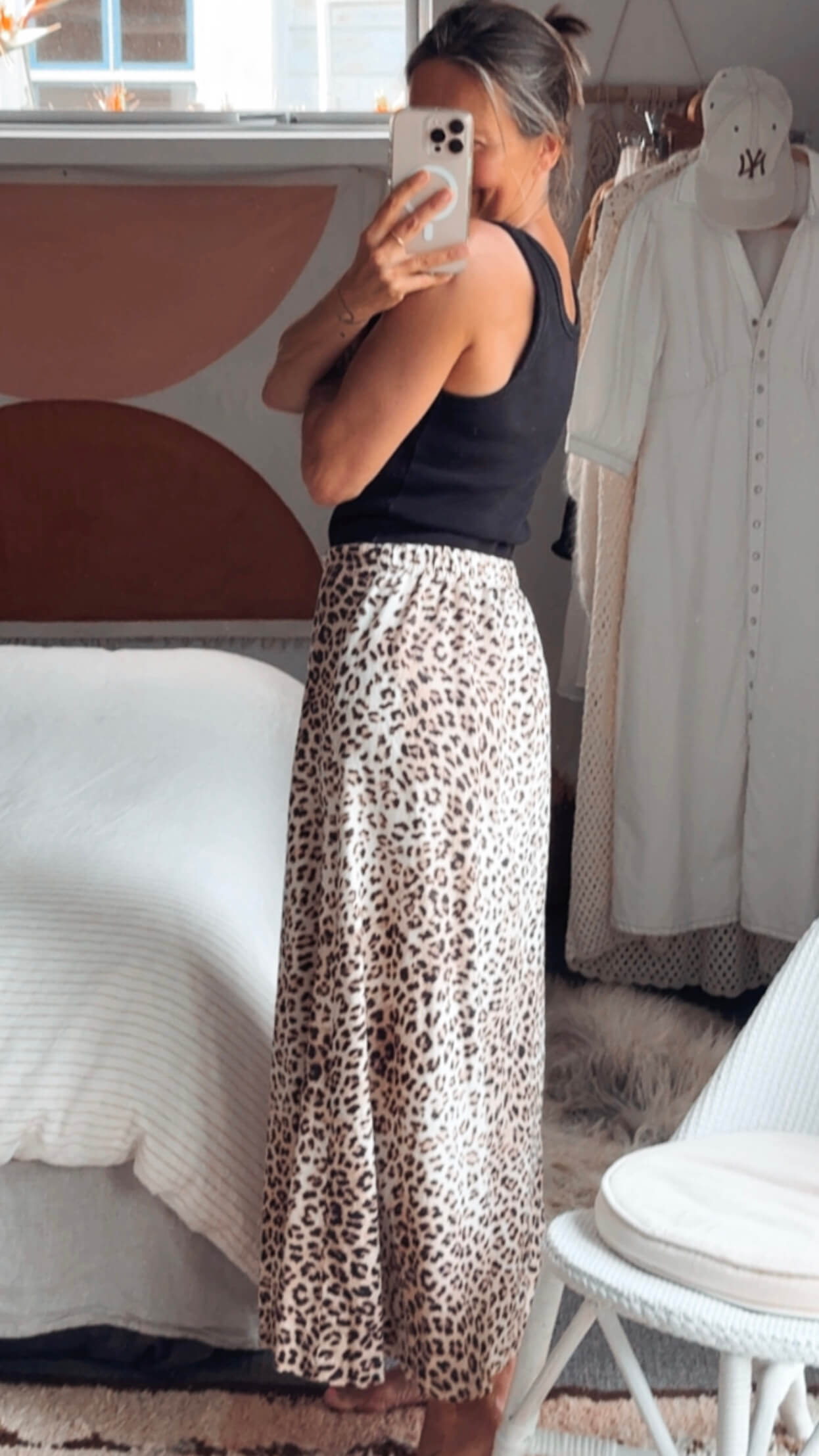 COTTON ON // Linen Blend Maxi Skirt // Animal Print // Size 6