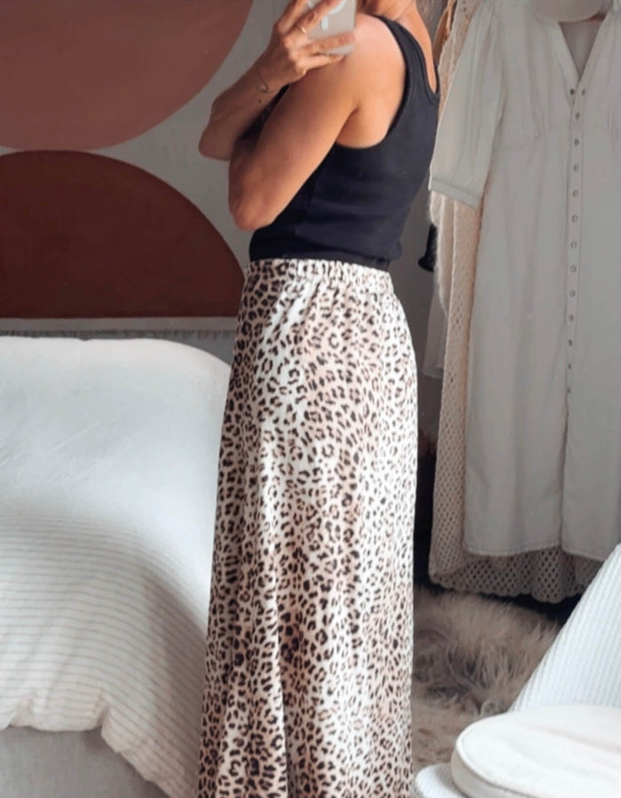 COTTON ON // Linen Blend Maxi Skirt // Animal Print // Size 6