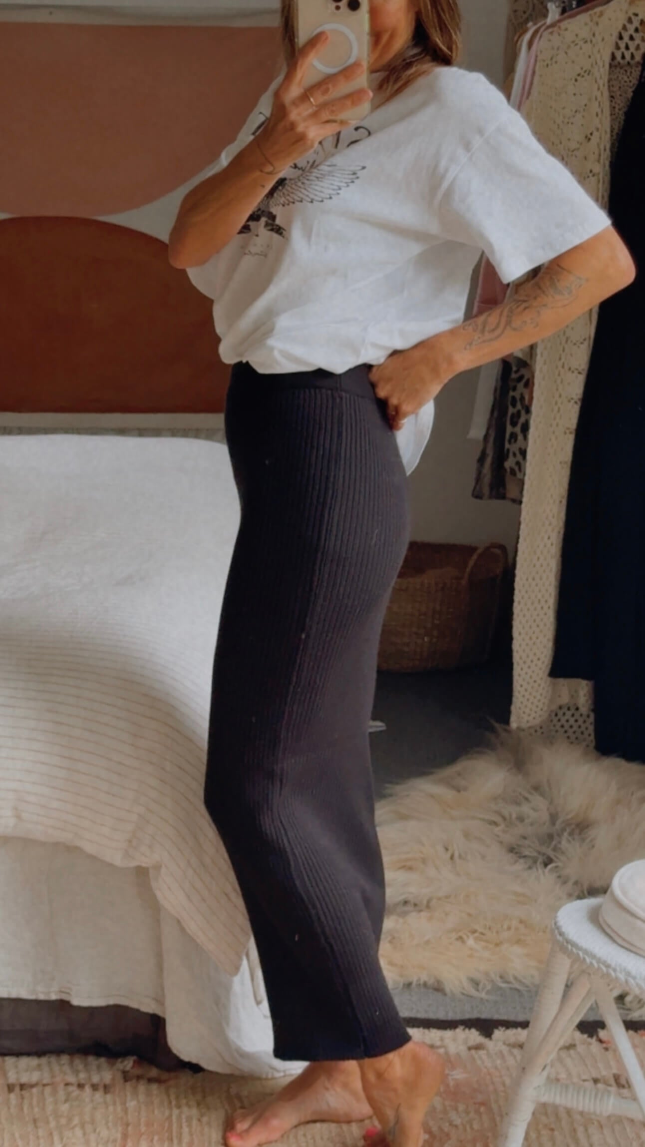 WINNIE & CO // Knitted Maxi Skirt // Black // XS/S