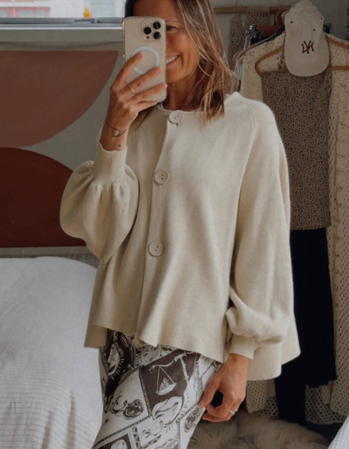 EB + IVE // BELL-SLEEVE CARDI // Fawn // Free Size