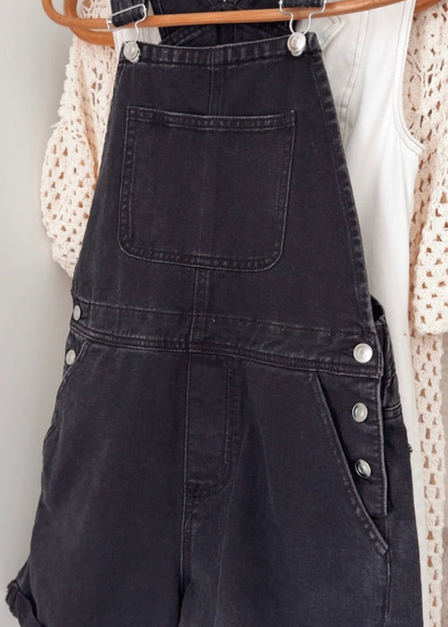 URBAN JEANS CO. // Denim Dungaree Shorts // Black // Size 8