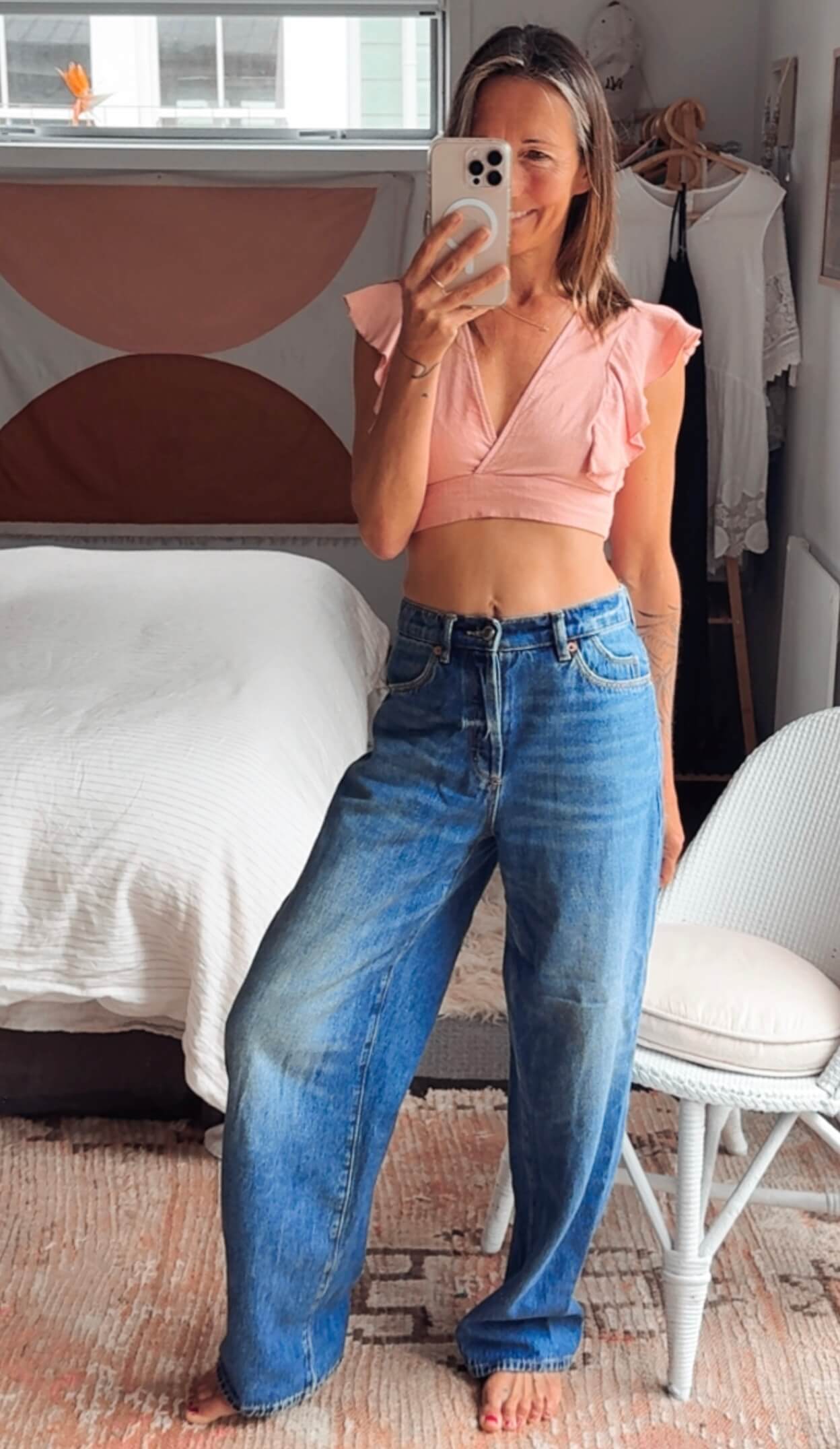 WHO I AM // Ruffle Crop Top // Dusty Pink // Size 8
