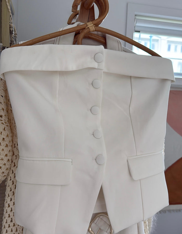 PRINCESS POLLY // Change It Up Strapless Top // White // S/M