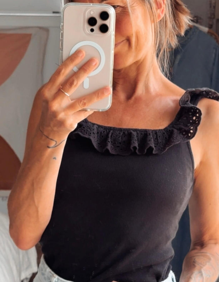 H&M // Black Cotton Cami // Small