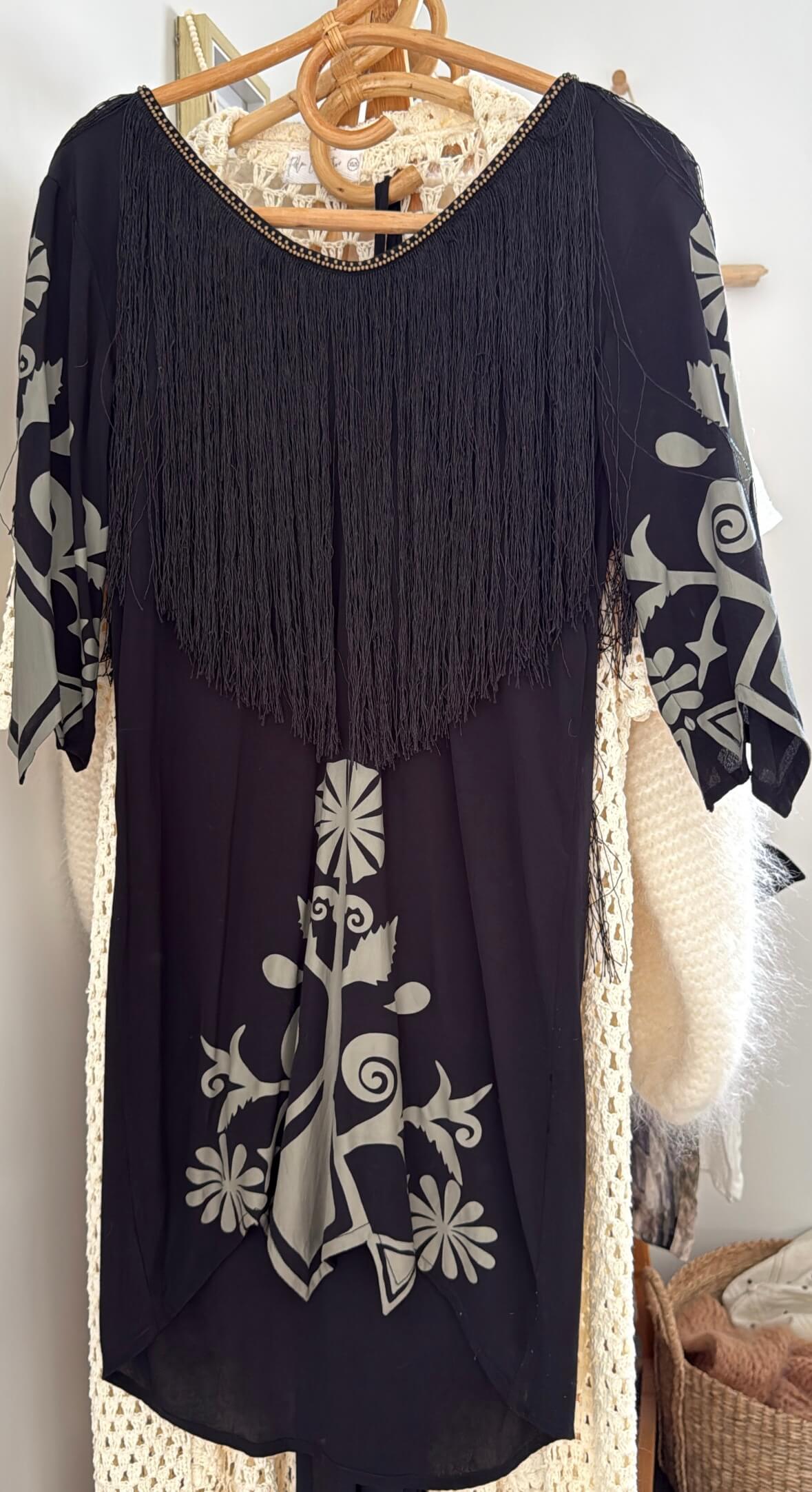 SPELL & THE GYPSY COLLECTIVE // Wild Horses Fringe Dress // Black // Size 8