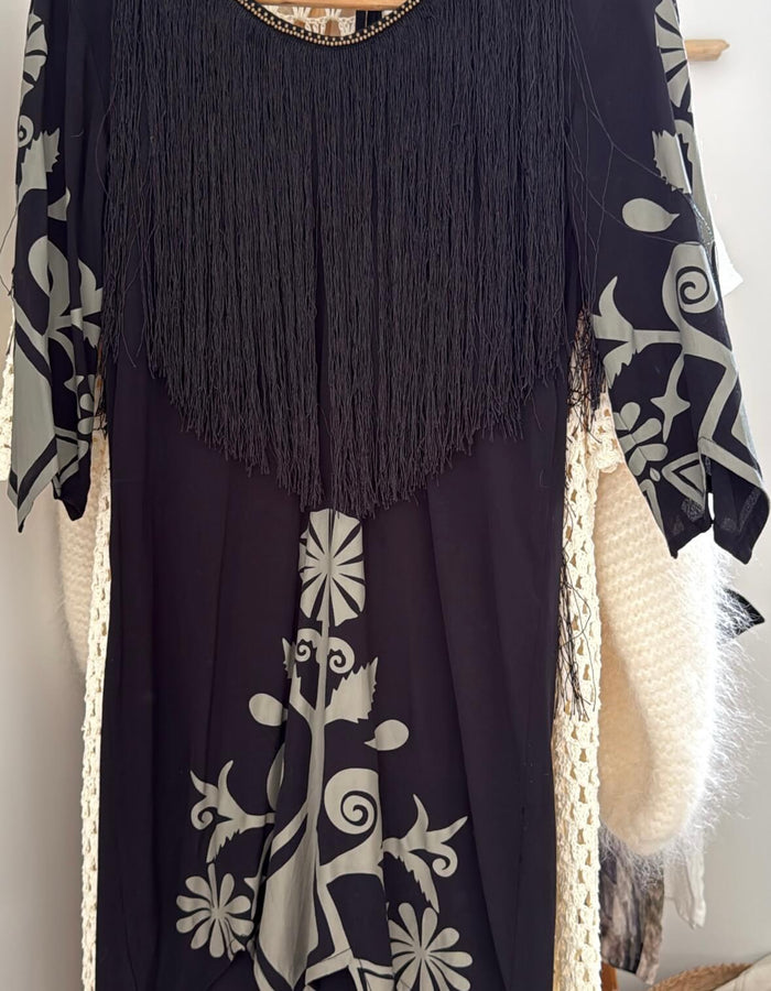 SPELL & THE GYPSY COLLECTIVE // Wild Horses Fringe Dress // Black // Size 8