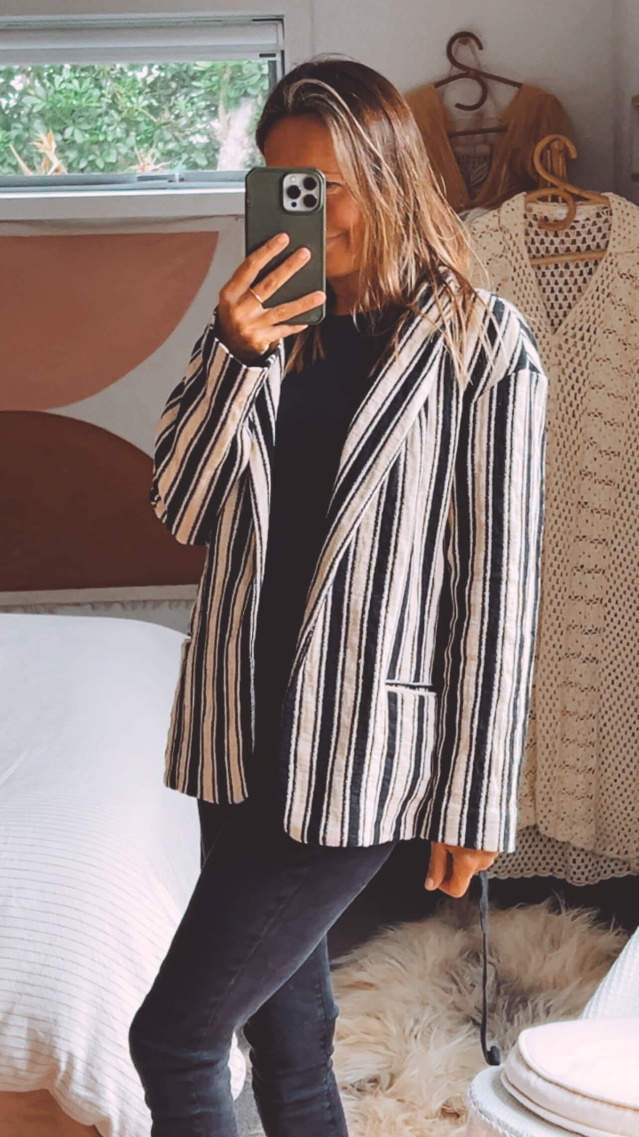 Zara Woman Striped Blazer // Large