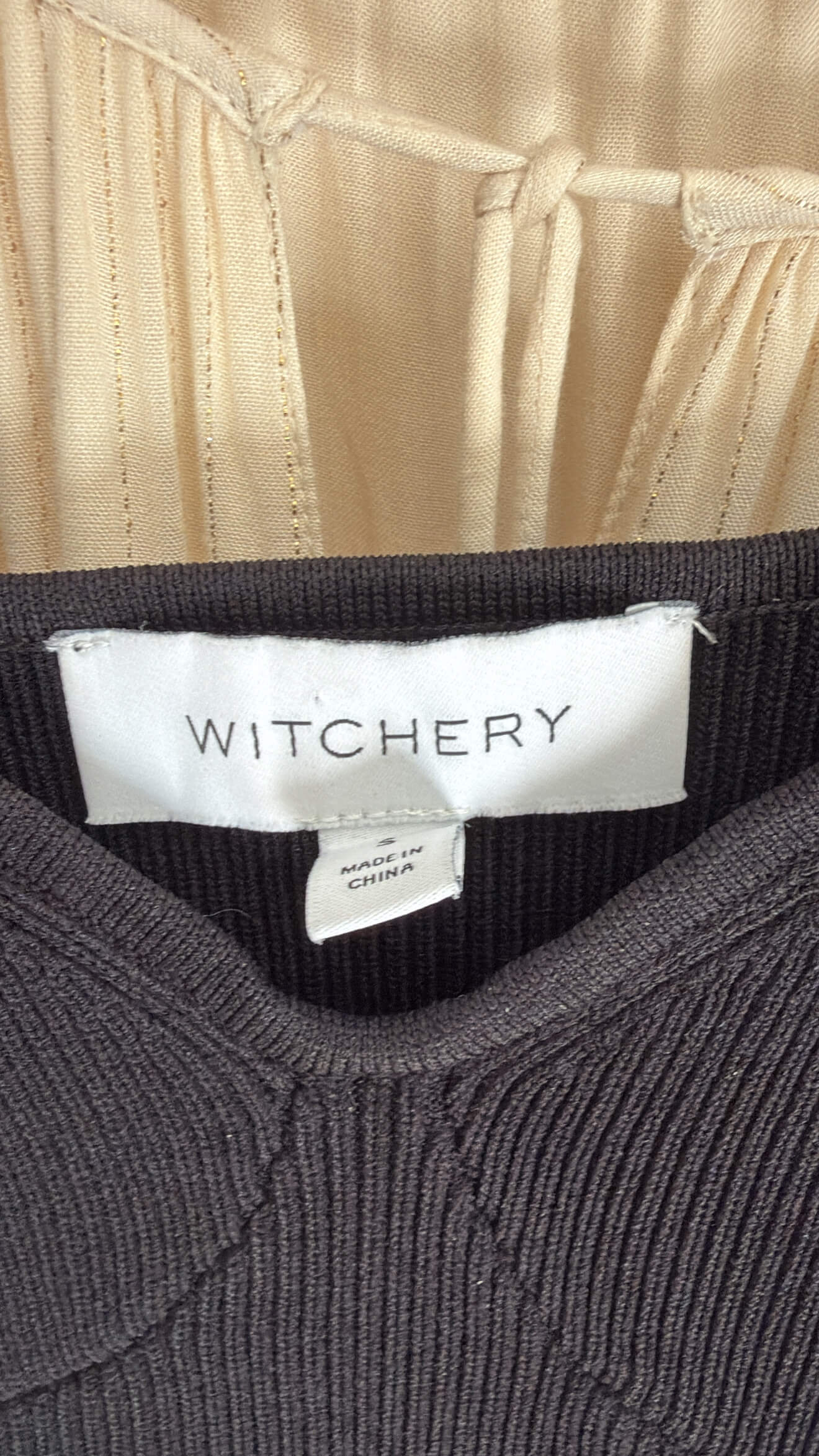 WITCHERY // Ribbed Knit Bustier Top // Black // Small