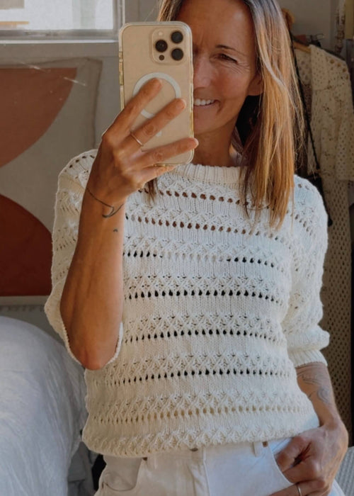 ARKET // Open-Knit Top // Off White // Small