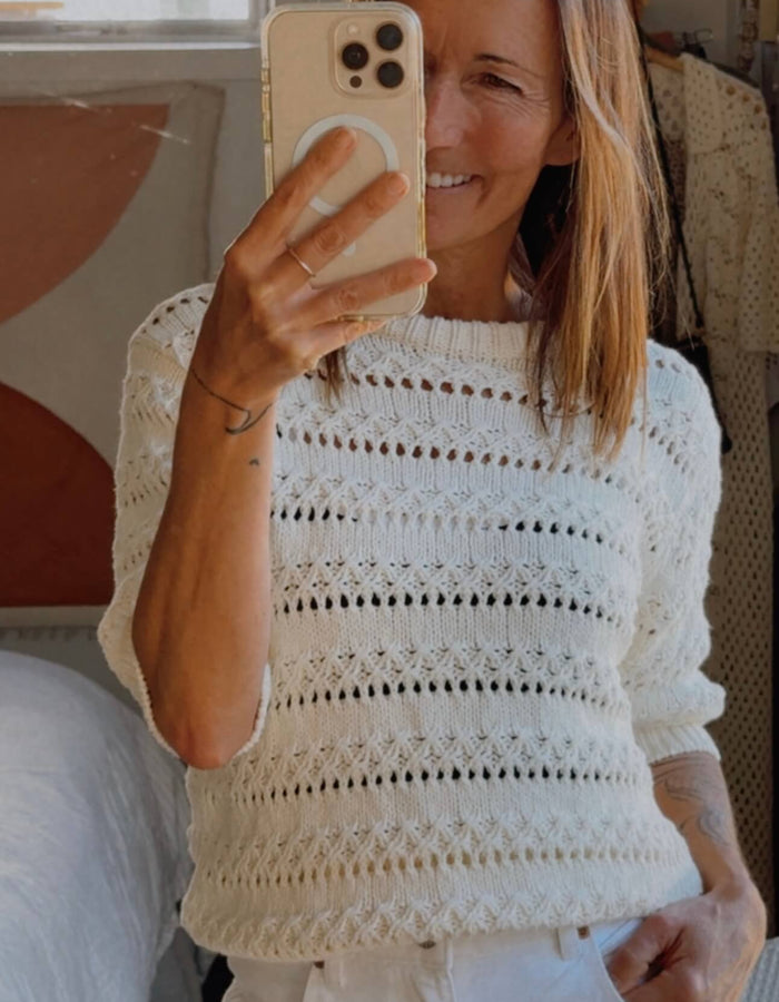 ARKET // Open-Knit Top // Off White // Small