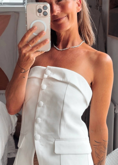 PRINCESS POLLY // Change It Up Strapless Top // White // S/M