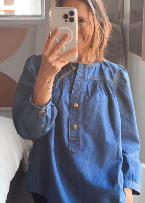 NOA NOA // Denim Balloon Blouse // Size 36