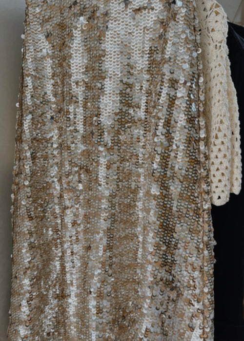 SEED HERITAGE // Sequinned Skirt // Silver/Nude // Size 6