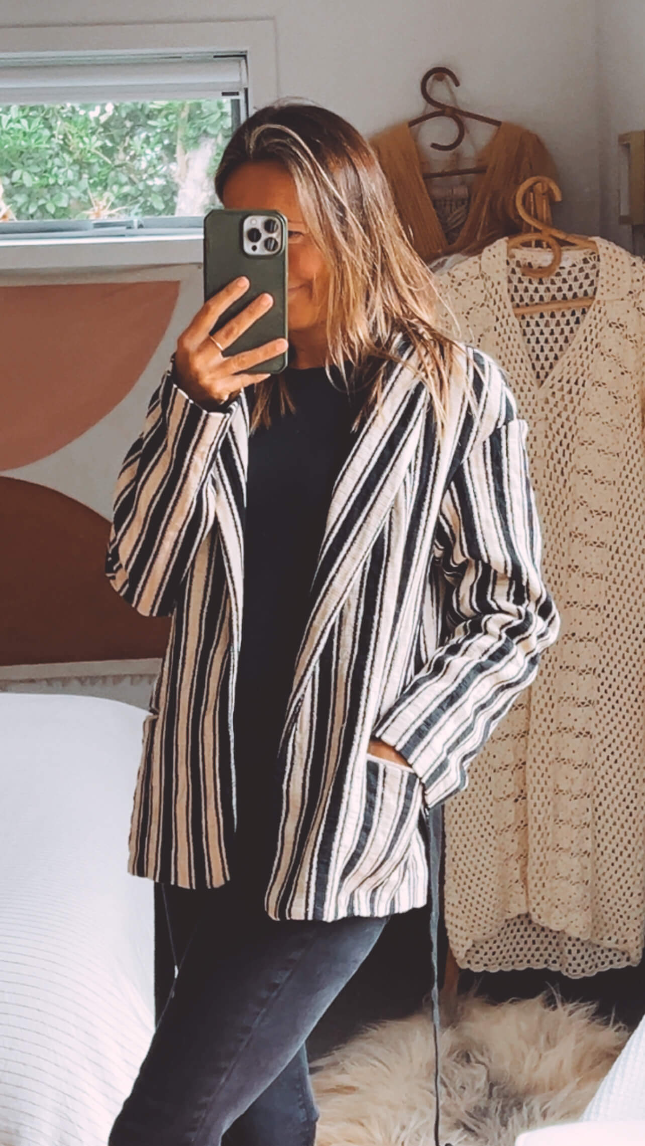 Zara Woman Striped Blazer // Large