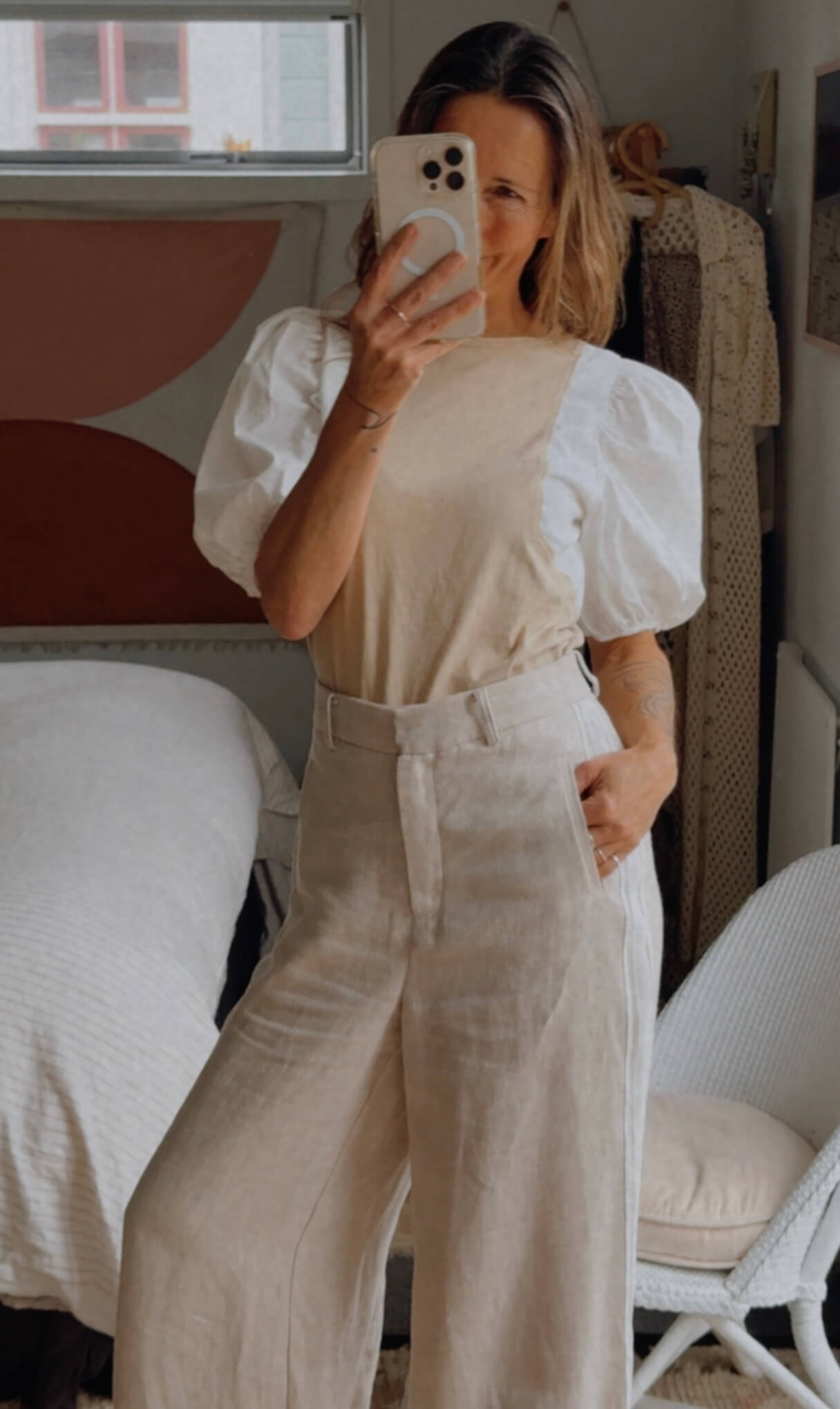 ZARA // Puff Sleeve Tee // Small