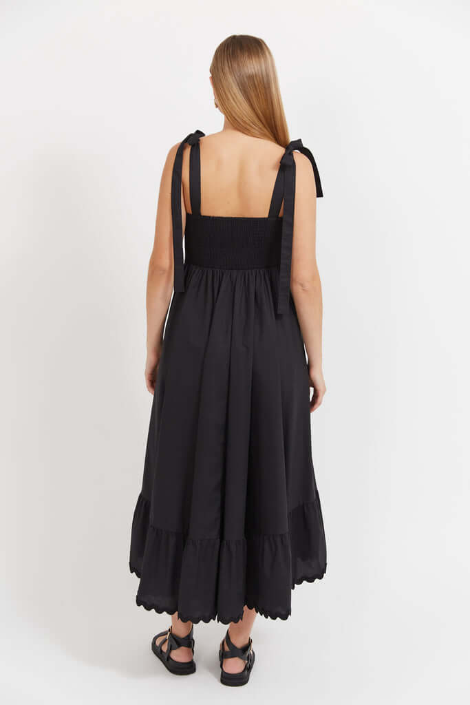 HAVEN // Brasilia Tie Maxi Dress // Black // SMALL