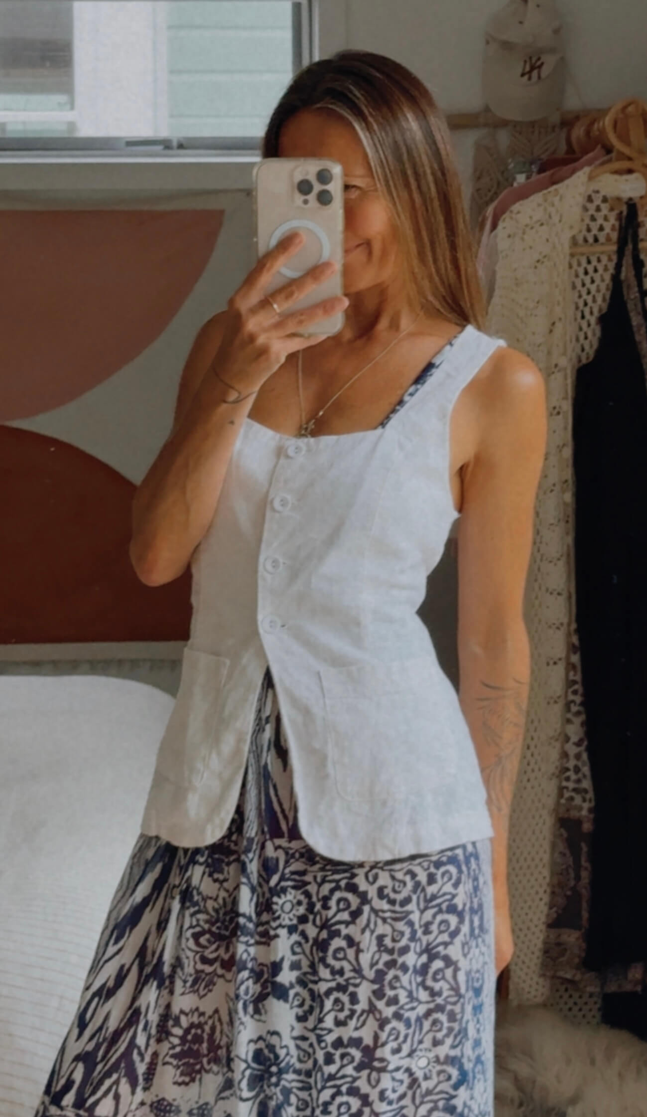 GLASSONS // Linen Vest // Size 8