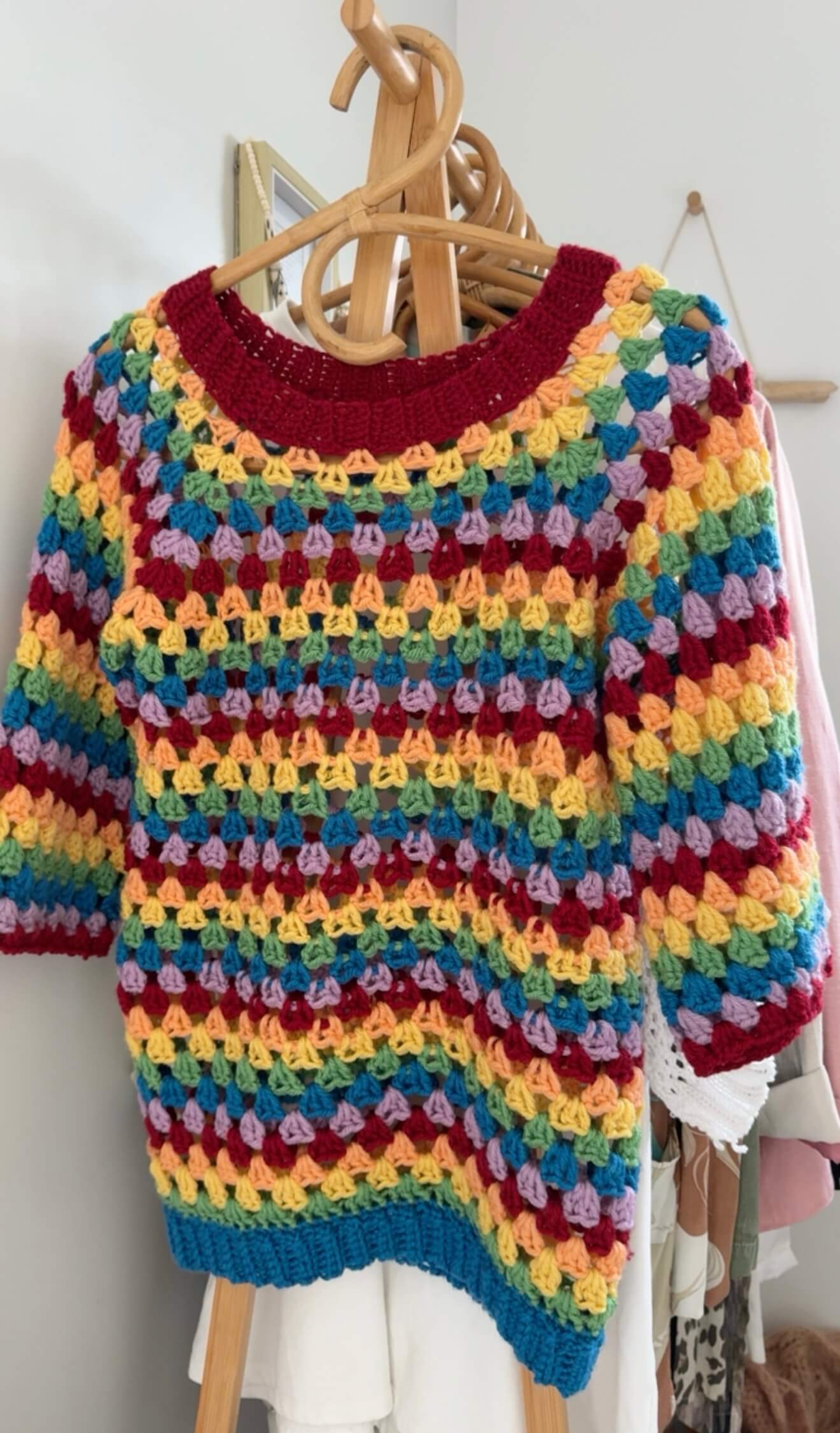 CROCHET JERSEY // Pure Wool // Free Size
