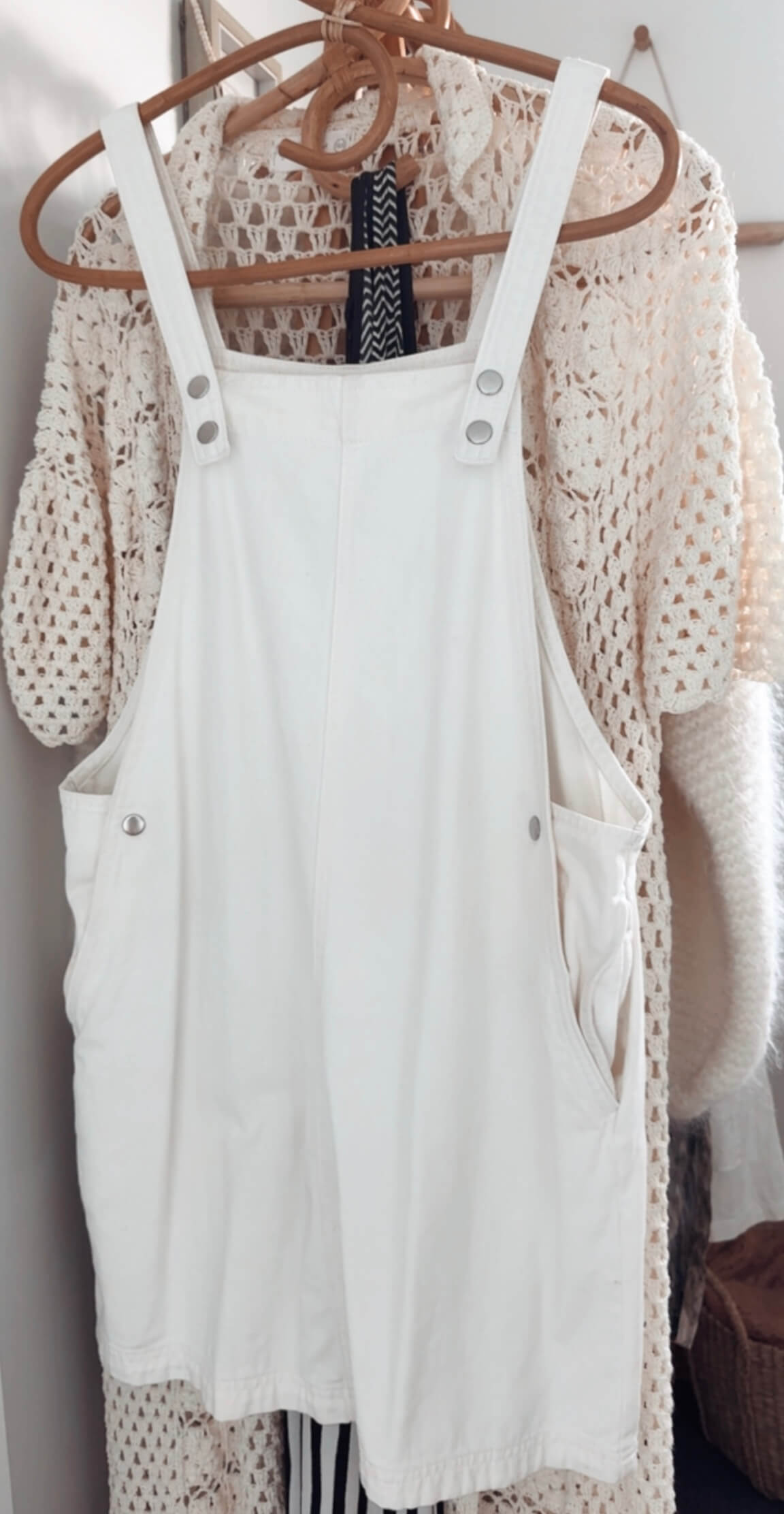 CREAM DENIM // Pinafore Dress // Size 10