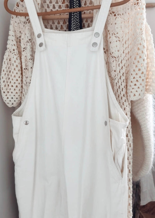 CREAM DENIM // Pinafore Dress // Size 10